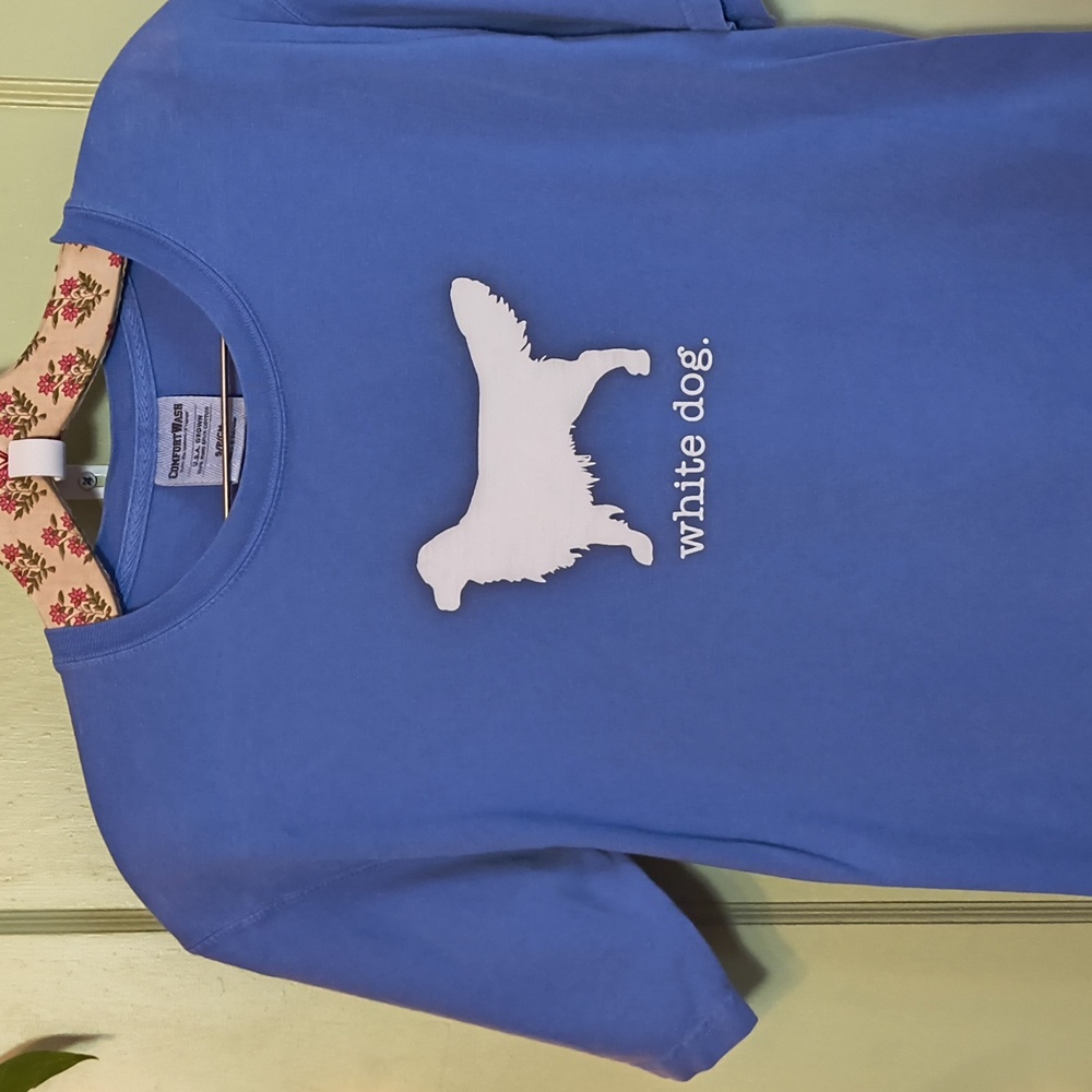 Women's Comfort Wash White Dog Canine Cancer Retriever Setter Golden S T-shirt